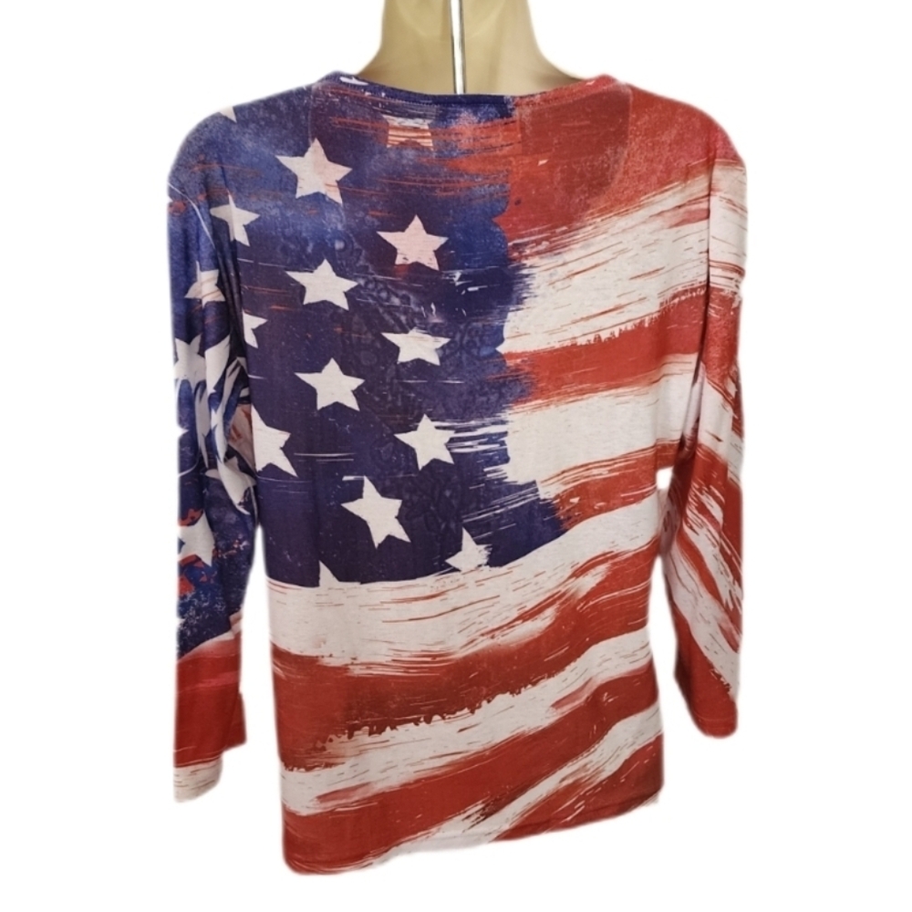 Impulse California Patriotic Stars And Stripes Shirt Red Size S - Picture 6 of 10